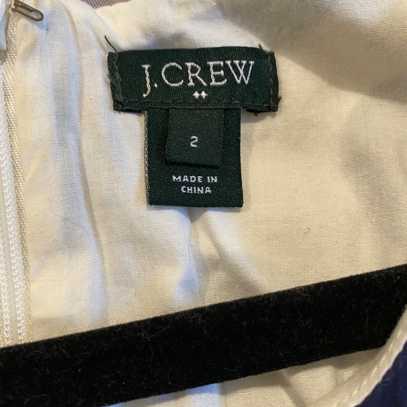 EUC JCREW white and navy polk a dot dress - Picture 5 of 8